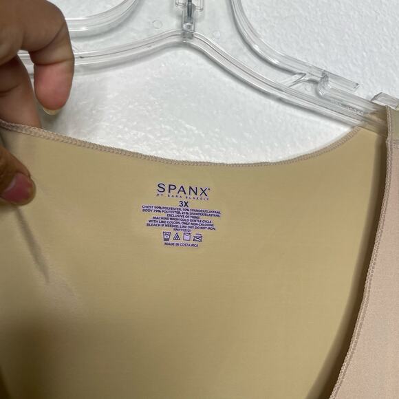 Spanx Womens Shapewear Top Plus Size 3X Sleeveless Nude Pullover Scoop Neckline - Picture 3 of 8